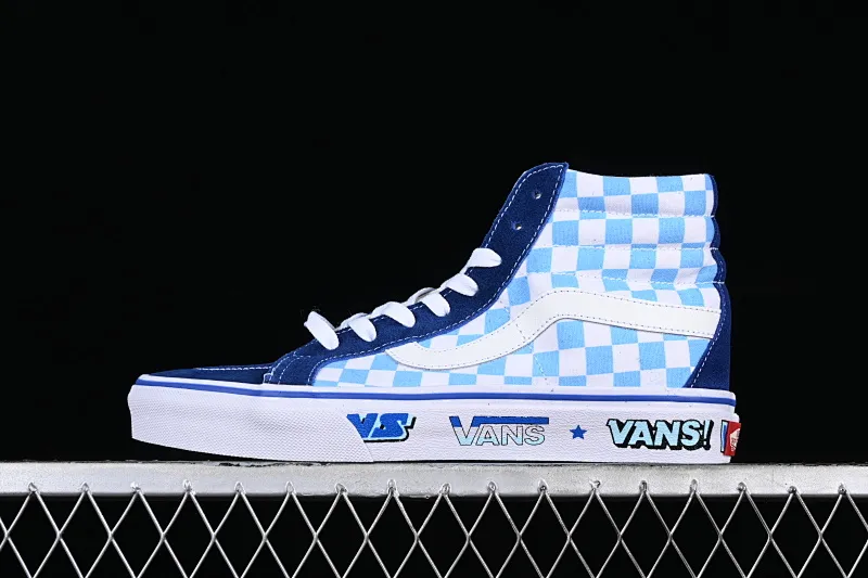All categories Vans Vans series Vans Hi Vans high-top Vans Sk8-Hi 38 DX Vans official blue checkerboard casual canvas shoes VN0A5KRIA5I